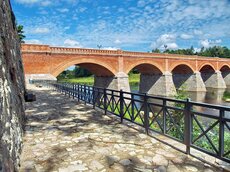 Backsteinbrücke über den Venta-Fluss in Kuldiga